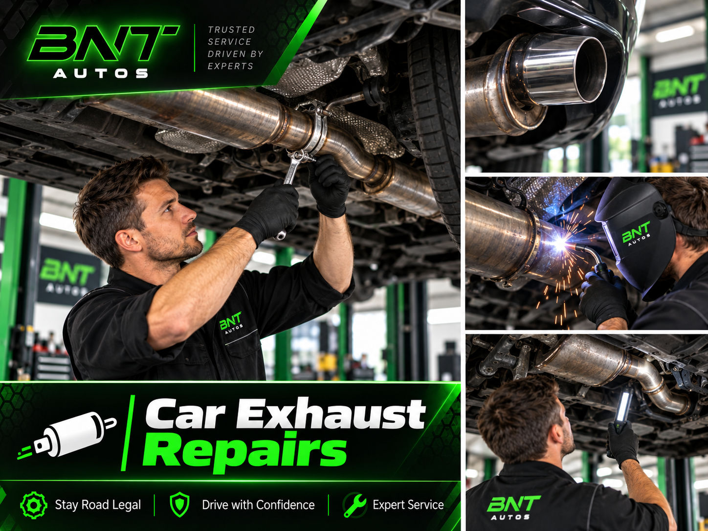 Car exhaust repairs at BNT Autos, Baldoyle, Dublin 13
